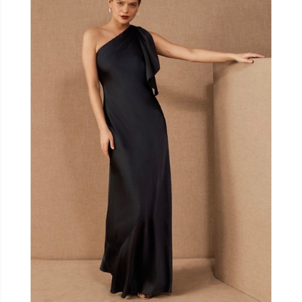 BHLDN Montague One-Shoulder Satin Dress size 4